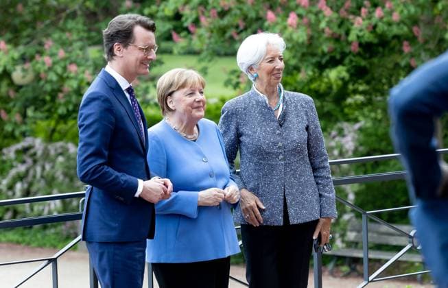 Verleihung Staatspreis an Angela Merkel Bundeskanzlerin a.D. Angela Merkel wird am Dienstag den 16.05.2023 mit dem Staatspreis NRW geehrt. Überreicht durch Christine Lagarde und Ministerpräsident Hendrik Wüst. Köln Nordrhein-Westfalen Germany