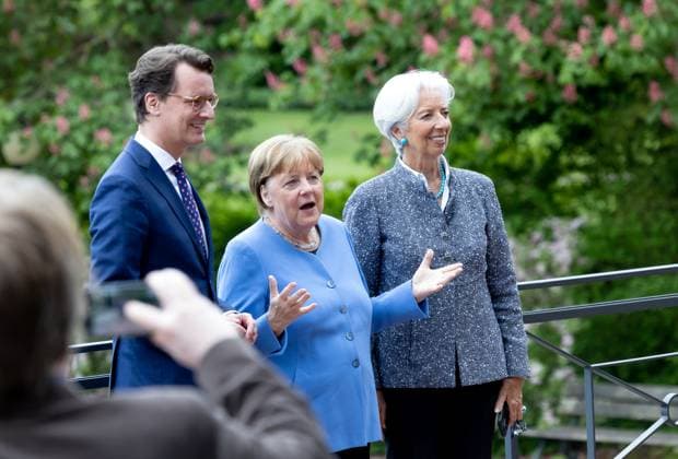 Verleihung Staatspreis an Angela Merkel Bundeskanzlerin a.D. Angela Merkel wird am Dienstag den 16.05.2023 mit dem Staatspreis NRW geehrt. Überreicht durch Christine Lagarde und Ministerpräsident Hendrik Wüst. Köln Nordrhein-Westfalen Germany