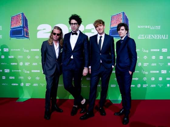 17.05.2023, Zug, Bossard Arena, SWISS MUSIC AWARDS, Band Pegasus mit Mitgliedern Stefan Brenner Noah Veraguth, Gabriel Spahni und Simon Spahr auf dem roten Teppich Zug Bossard Arena Zug Switzerland Copyright: xJustPictures.ch DanielaxPorcellix