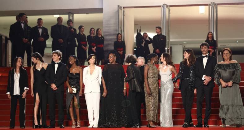 May 17, 2023, Cannes, Cote d Azur, France: Homecoming cast and crew with CEDRIC APPIETTO, VIRGINIE LEDOYEN, SUZY BEMBA, LOMANE DE DIETRICH and CATHERINE CORSINI attend the screening of Homecoming during the 76th Annual Cannes Film Festival at Palais des Festivals on May 17, 2023 in Cannes, France Cannes France - ZUMAc179 20230517_zep_c179_188 Copyright: xMickaelxChavetx