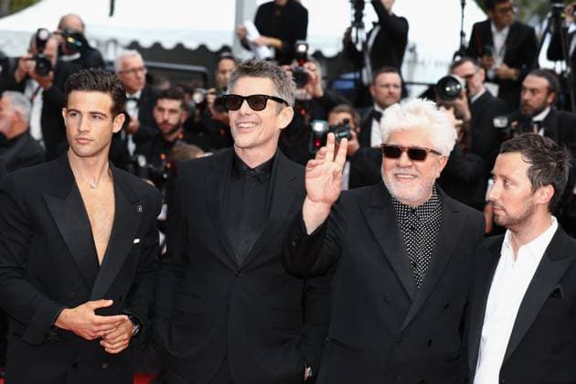May 17, 2023, Cannes, Cote d Azur, France: Strange Way of Life cast with JASON FERNANDEZ, ETHAN HAWKE, PEDRO ALMODOVAR and ANTHONY VACCARELLO attend the screening of Kaibutsu during the 76th Annual Cannes Film Festival at Palais des Festivals on May 17, 2023 in Cannes, France Cannes France - ZUMAc179 20230517_zep_c179_129 Copyright: xMickaelxChavetx