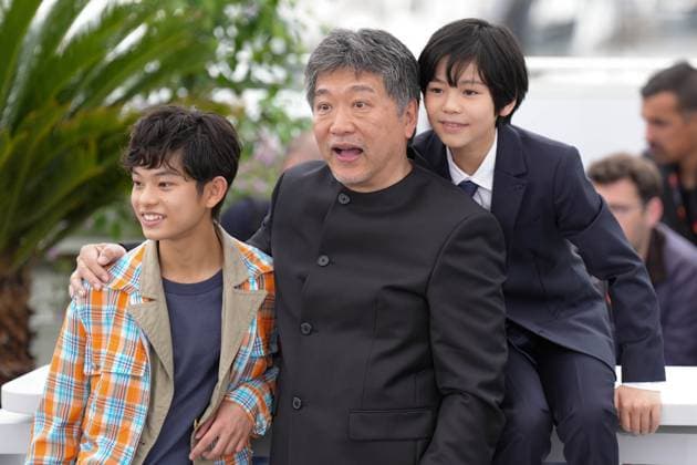 Kurokawa Soya - Hirokazu Kore eda - Hinata Hiiragi CELEBRITES : 76 eme festival de Cannes - Photocall du film Monster - Cannes - 18 05 2023 NorbertScanella Panoramic 