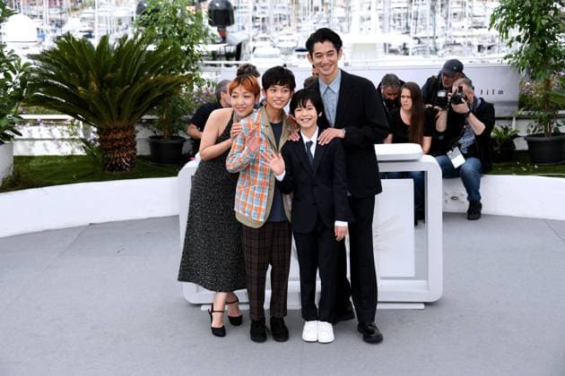 76th Cannes Film Festival 2023, Photocall film Monster. Pictured: Sakura Ando, Eita Nagayama, Kurokawa Soya, Hinata Hiiragi  Copyright: xAlbertoxTerenghi PoolxPhotoxEvenx xPoolxPhotoxEventsx01x IPA_IPA38018040