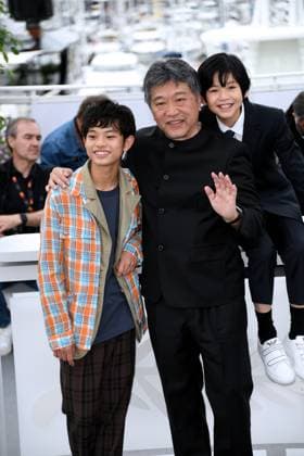 76th Cannes Film Festival 2023, Photocall film Monster. Pictured: Hirokazu Kore-eda, Kurokawa Soya, Hinata Hiiragi  Copyright: xAlbertoxTerenghi PoolxPhotoxEvenx xPoolxPhotoxEventsx01x IPA_IPA38018047