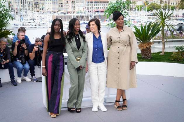 Foto IPP Daniele Cifala™ Cannes 17 05 2023 Le Retour (Homecoming) Photocall - The 76th Annual Cannes Film Festival nella foto : Suzy Bemba, Esther Gohourou, Catherine Corsini and Aissatou Diallo Sagna Italy Photo Press - World Copyright