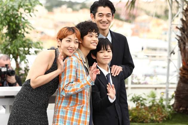 May 18, 2023, Cannes, Cote d Azur, France: ANDO SAKURA, KUROKAWA SOYA, HIROKAZU KORE-EDA, HIIRAGI HINATA and NAGAYAMA EITA attend the photocall for Kaibutsu during the 76th Annual Cannes Film Festival at Palais des Festivals on May 18, 2023 in Cannes, France Cannes France - ZUMAc179 20230518_zep_c179_114 Copyright: xMickaelxChavetx
