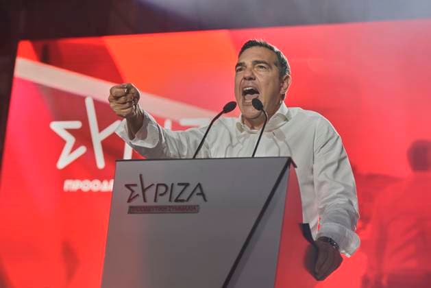 May 18, 2023, Athens, Greece: ALEXIS TSIPRAS, former prime-minister and leader of the leftist party SYRIZA, addresses supporters ahead of the May 21st national parliamentary elections. Athens Greece - ZUMAg221 20230518_zap_g221_006 Copyright: xNikolasxGeorgioux