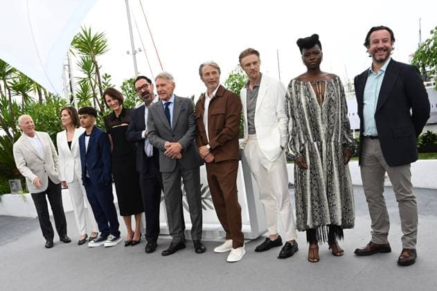 Entertainment Bilder des Tages 76th Cannes Film Festival 2023, Photocall Film Indiana Jones And The Dial Of Destiny?. Pictured Frank Marshall, Kathleen Kennedy, Ethann Isidore, Phoebe Waller-Bridge, Director James Mangold, Harrison Ford, Mads Mikkelsen, Boyd Holbrook, Shaunette RenÃ e Wilson and Simon Emanuel  Copyright: xSimonexComix xipa-agency.netx xPoolxPhotoxEventsx01x IPA_IPA38044102