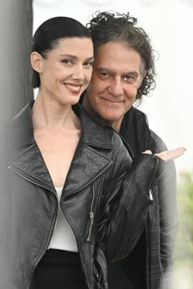 Raquel Nave and Jean-Stephane Sauvaire attend the photocall for Black Flies during the 76th Cannes Film Festival at Palais des Festivals in Cannes, France. MAY 19th 2023  RHDx23144