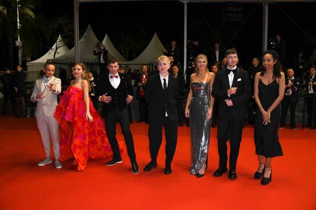 76th Cannes Film Festival 2023, Red Carpet Film Four Daughters. Pictured Molly Manning Walker, Lara Peake, Mia Mckenna-Bruce, Samuel Bottomley, Shaun Thomas, Enva Lewis, Laura Ambler  Copyright: xManuelexMangiarottix xipa-agencyx xPoolxPhotoxEventsx01x IPA_IPA38060178