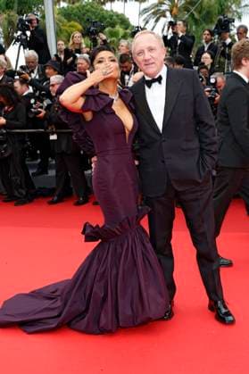 Salma Hayek mit Ehemann Francois-Henri Pinault bei der Premiere des Kinofilms Killers of the Flower Moon auf dem Festival de Cannes 2023 76. Internationale Filmfestspiele von Cannes im Palais des Festivals. Cannes, 20.05.2023
