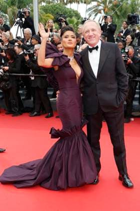 Salma Hayek mit Ehemann Francois-Henri Pinault bei der Premiere des Kinofilms Killers of the Flower Moon auf dem Festival de Cannes 2023 76. Internationale Filmfestspiele von Cannes im Palais des Festivals. Cannes, 20.05.2023