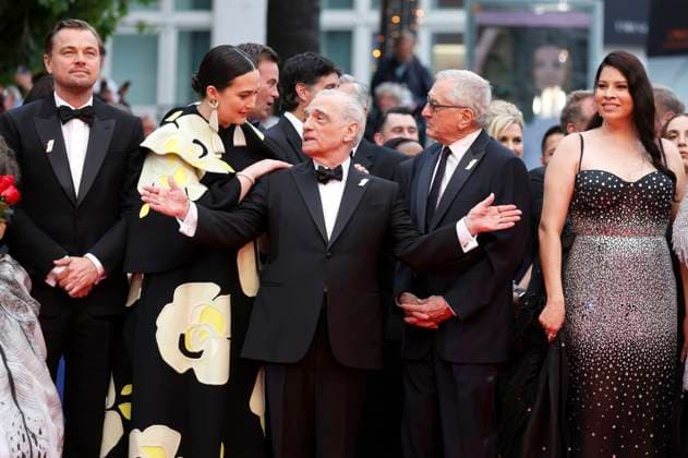 Leonardo DiCaprio, Lily Gladstone, Director Martin Scorsese, Robert Di Niro und Cara Jade Myers bei der Premiere des Kinofilms Killers of the Flower Moon auf dem Festival de Cannes 2023 76. Internationale Filmfestspiele von Cannes im Palais des Festivals. Cannes, 20.05.2023