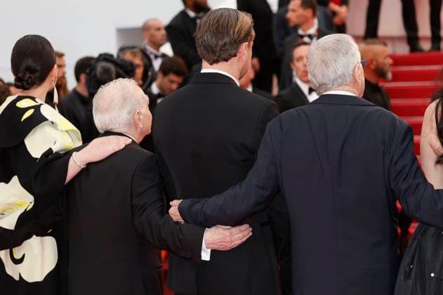Lily Gladstone, Martin Scorsese, Leonardo DiCaprio und Robert De Niro bei der Premiere des Kinofilms Killers of the Flower Moon auf dem Festival de Cannes 2023 76. Internationale Filmfestspiele von Cannes im Palais des Festivals. Cannes, 20.05.2023