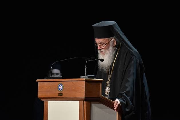 Ecumenical Patriarch Bartholomew Receives Honorary Distinction From Athens Municipality Archbishop Ieronymos of Athens and All Greece speaks at the event of Athens Municipality honoring the Ecumenical Patriarch Bartholomew with the distinction Glorious Athenian in Athens, Greece on May 20th, 2023. Athens Greece  Copyright: xNicolasxKoutsokostasx originalFilename: koutsokostas-notitle230520_npN6a.jpg
