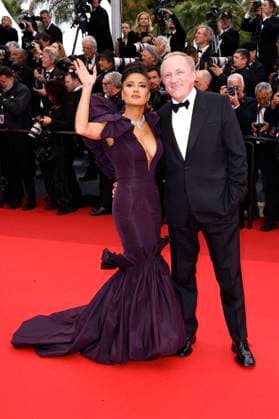 Salma Hayek mit Ehemann Francois-Henri Pinault bei der Premiere des Kinofilms Killers of the Flower Moon auf dem Festival de Cannes 2023 76. Internationale Filmfestspiele von Cannes im Palais des Festivals. Cannes, 20.05.2023