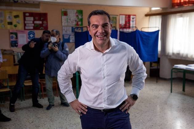 News Themen der Woche KW20 News Bilder des Tages GREL23: Alexis Tsipras Vote - Greek Elections Alexis Tsipras, leader of the Syriza main opposition party, casts his ballot at a polling station during parliamentary elections on May 21, 2023, in Athens, Greece Athens Greece  Copyright: xKonstantinosxZilosx originalFilename: zilos-notitle230521_npHry.jpg