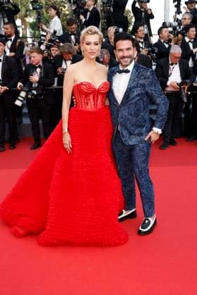 Verena Kerth mit Partner Marc Terenzi bei der Premiere des Kinofilms Firebrand auf dem Festival de Cannes 2023 76. Internationale Filmfestspiele von Cannes im Palais des Festivals. Cannes, 21.05.2023