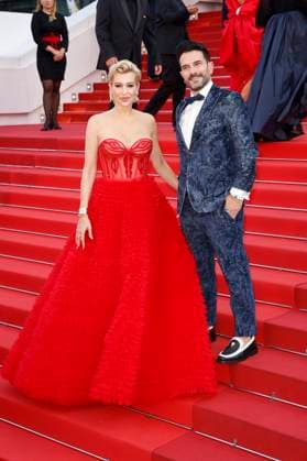 Verena Kerth mit Partner Marc Terenzi bei der Premiere des Kinofilms Firebrand auf dem Festival de Cannes 2023 76. Internationale Filmfestspiele von Cannes im Palais des Festivals. Cannes, 21.05.2023