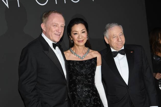 Francois Henri Pinault, Michelle Yeoh et Jean Todt - 2023 Kering Women in Motion Award during the 76th annual Cannes film festival in Cannes, France. CELEBRITES : 76eme festival international de Cannes - Tapis rouge - Cannes - 21 05 2023 LionelUrman Panoramic 