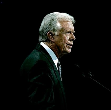 July 14, 1992, New York, New York, United States: Former United States President James Carter addresses the 1992 Democratic Nominating Convention from the center stage at Madison Square Garden. New York United States - ZUMAr142 19920714_zap_r142_052 Copyright: xMarkxReinsteinx