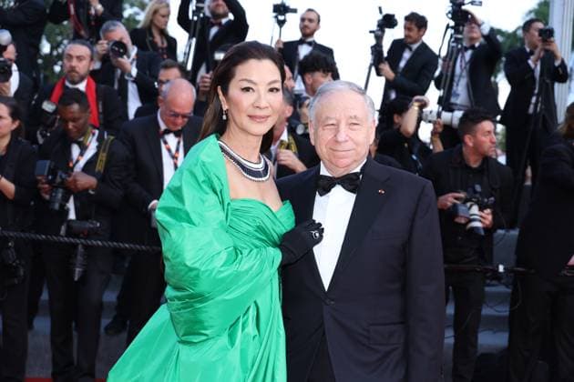 Michelle Yeoh, Jean Todt attend the Firebrand (Le Jeu De La Reine) red carpet during the 76th annual Cannes film festival at Palais des Festivals on May 21, 2023 in Cannes, France.. DGP imageSPACE MediaPunch Copyright: ximageSPACEx