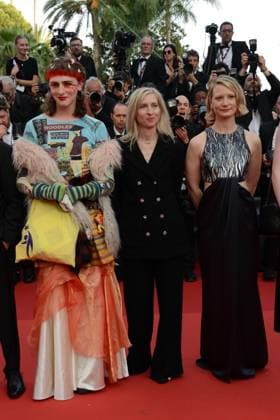 May 22, 2023, CANNES, France: CANNES, FRANCE - MAY 22: Florence Baker, Mia Wasikowska and director Jessica Hausner attend the Club Zero red carpet during the 76th annual Cannes film festival at Palais des Festivals on May 22, 2023 in Cannes, France. CANNES France - ZUMAi09_ 20230522_zaf_i09_047 Copyright: xFrederickxInjimbertx