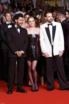 Abel The Weeknd Tesfaye, Lily-Rose Depp und Sam Levinson bei der Premiere der HBO-Dramaserie The Idol auf dem Festival de Cannes 2023 76. Internationale Filmfestspiele von Cannes im Palais des Festivals. Cannes, 22.05.2023
