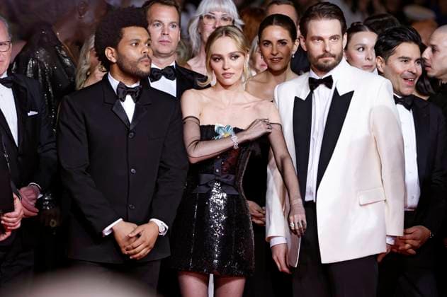 Abel The Weeknd Tesfaye, Lily-Rose Depp und Sam Levinson bei der Premiere der HBO-Dramaserie The Idol auf dem Festival de Cannes 2023 76. Internationale Filmfestspiele von Cannes im Palais des Festivals. Cannes, 22.05.2023