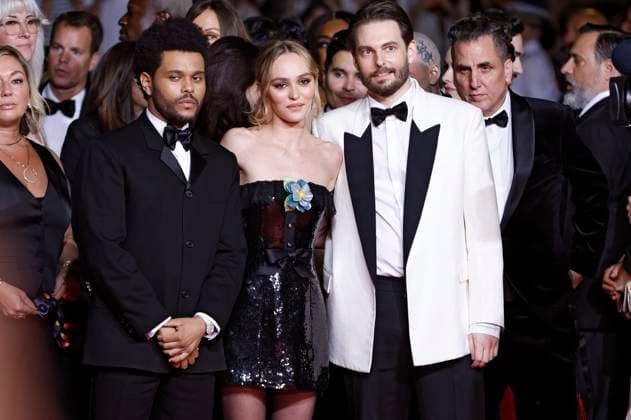 Abel The Weeknd Tesfaye, Lily-Rose Depp und Sam Levinson bei der Premiere der HBO-Dramaserie The Idol auf dem Festival de Cannes 2023 76. Internationale Filmfestspiele von Cannes im Palais des Festivals. Cannes, 22.05.2023