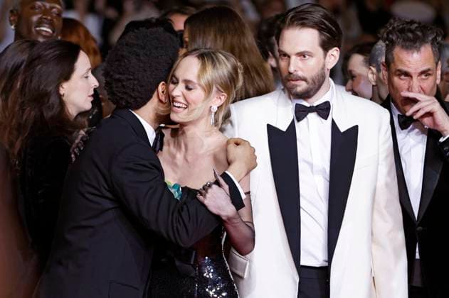 Abel The Weeknd Tesfaye, Lily-Rose Depp und Sam Levinson bei der Premiere der HBO-Dramaserie The Idol auf dem Festival de Cannes 2023 76. Internationale Filmfestspiele von Cannes im Palais des Festivals. Cannes, 22.05.2023