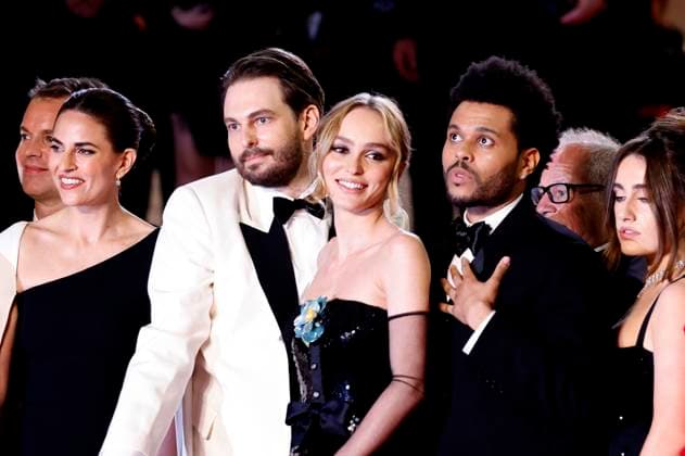 Ashley Levinson, Sam Levinson, Lily-Rose Depp, Abel The Weeknd Tesfaye und Rachel Sennott bei der Premiere der HBO-Dramaserie The Idol auf dem Festival de Cannes 2023 76. Internationale Filmfestspiele von Cannes im Palais des Festivals. Cannes, 22.05.2023