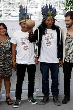 76th Cannes Film Festival 2023, Photocall film Crowra (The Buriti Flower) . Pictured: Henrique Ihjac Kraho, Francisco Hyjno Kraho  Copyright: xAlbertoxTerenghi PoolxPhotoxEvenx xPoolxPhotoxEventsx01x IPA_IPA38152353
