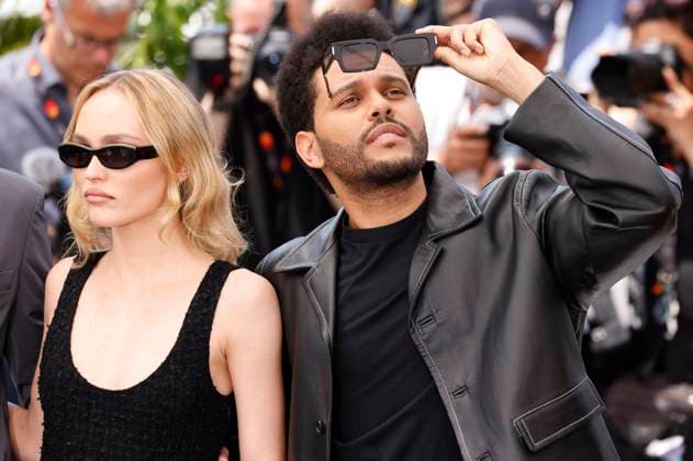 Lily-Rose Melody Depp und Abel The Weeknd Tesfaye beim Photocall zur HBO-Dramaserie The Idol auf dem Festival de Cannes 2023 76. Internationale Filmfestspiele von Cannes am Palais des Festivals. Cannes, 23.05.2023