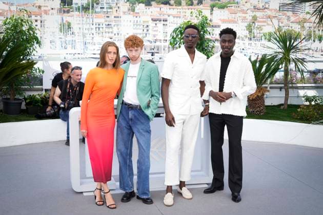 Foto IPP Daniele Cifala™ Cannes 23 05 2023 Adami Photocall - The 76th Annual Cannes Film Festival nella foto : Chine Thybaud, Tom Menanteau, Ahmed Sylla and Isma Kebe Italy Photo Press - World Copyright
