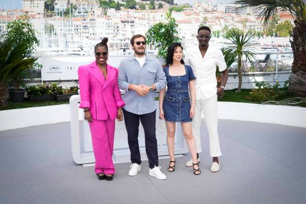 Entertainment Bilder des Tages Foto IPP Daniele Cifala™ Cannes 23 05 2023 Adami Photocall - The 76th Annual Cannes Film Festival nella foto : Claudia Tagbo, Hugo Becker, Linh Dan Pham and Ahmed Sylla Italy Photo Press - World Copyright