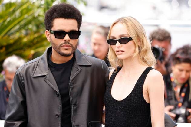 Abel The Weeknd Tesfaye und Lily-Rose Melody Depp beim Photocall zur HBO-Dramaserie The Idol auf dem Festival de Cannes 2023 76. Internationale Filmfestspiele von Cannes am Palais des Festivals. Cannes, 23.05.2023