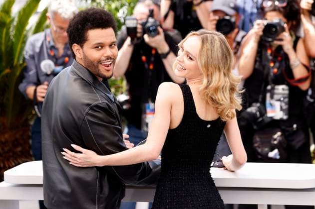 Abel The Weeknd Tesfaye und Lily-Rose Melody Depp beim Photocall zur HBO-Dramaserie The Idol auf dem Festival de Cannes 2023 76. Internationale Filmfestspiele von Cannes am Palais des Festivals. Cannes, 23.05.2023