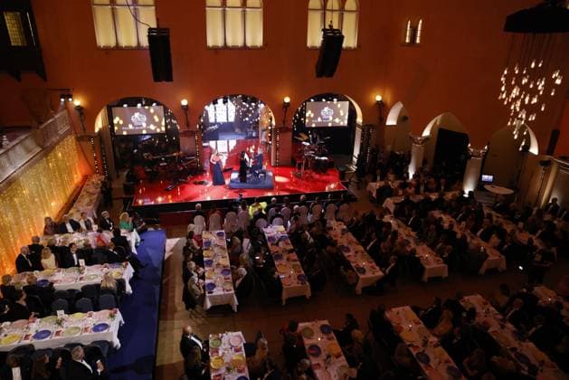 STOCKHOLM 20230523 Overview as violinist Claudia Bonfiglioli and pianist Karin Haglund perform at the 2023 Polar Prize award ceremony at the Grand Hotel in Stockholm on Tuesday Stockholm SWEDEN x10430x  Copyright: xChristinexOlsson TTx POLARPRISET 2023 TTABB0000000000189129