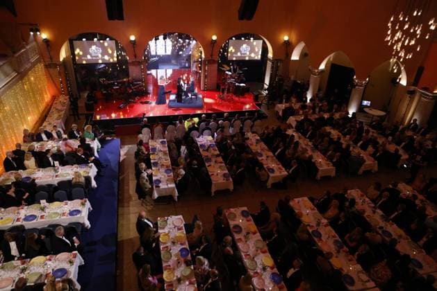 STOCKHOLM 20230523 Overview as violinist Claudia Bonfiglioli and pianist Karin Haglund perform at the 2023 Polar Prize award ceremony at the Grand Hotel in Stockholm on Tuesday Stockholm SWEDEN x10430x  Copyright: xChristinexOlsson TTx POLARPRISET 2023 TTABB0000000000189130