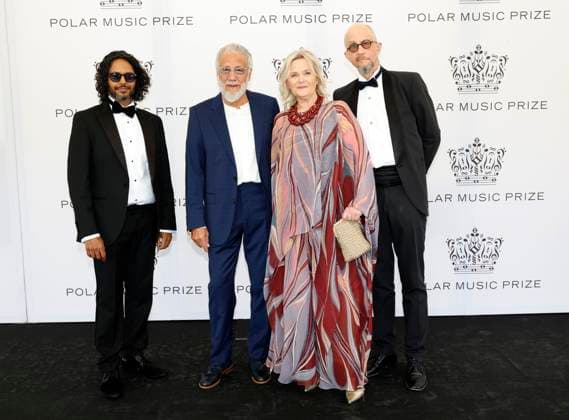 STOCKHOLM 20230523 Unidentified, Yusuf Islam or Cat Stevens , Sissela Kyle and Per Naroskin arrive at the 2023 Polar Prize ceremony at the Grand Hotel in Stockholm on Tuesday Stockholm SWEDEN x10430x  Copyright: xChristinexOlsson TTx POLARPRISET 2023 TTABB0000000000189136