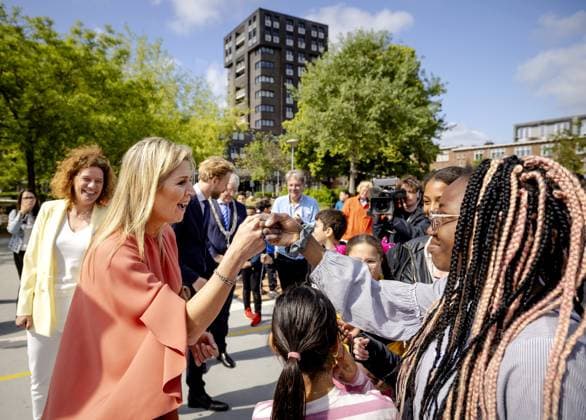 THE HAGUE - Queen Maxima at the introduction of a music campaign. The Queen, who is honorary chairman of Meer Muziek in de Klas, is launching the campaign to draw more attention to art and culture in the classroom. ANP ROBIN VAN LONKHUIJSEN netherlands out - belgium out  Copyright: xx x469994538x originalFilename: 469994538.jpg