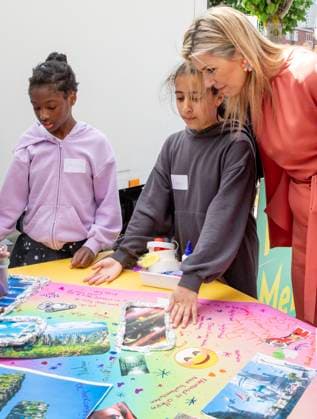 23-05-2023 The Hague Queen Maxima attend the launch of the cooperation between More Music in the Classroom and the Ministry of Education, Culture and Science in the context of cultural offerings at and after school to promote equality of opportunity in the Kindcentrum in The Hague. Â  Copyright: xPPEx