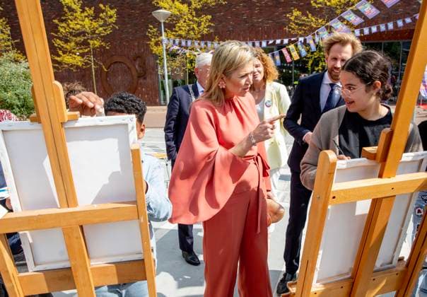 23-05-2023 The Hague Queen Maxima attend the launch of the cooperation between More Music in the Classroom and the Ministry of Education, Culture and Science in the context of cultural offerings at and after school to promote equality of opportunity in the Kindcentrum in The Hague. Â  Copyright: xPPEx