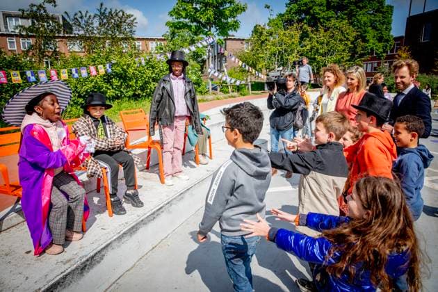 23-05-2023 The Hague Queen Maxima attend the launch of the cooperation between More Music in the Classroom and the Ministry of Education, Culture and Science in the context of cultural offerings at and after school to promote equality of opportunity in the Kindcentrum in The Hague. Â  Copyright: xPPEx
