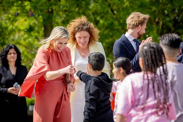 23-05-2023 The Hague Queen Maxima attend the launch of the cooperation between More Music in the Classroom and the Ministry of Education, Culture and Science in the context of cultural offerings at and after school to promote equality of opportunity in the Kindcentrum in The Hague. Â  Copyright: xPPEx