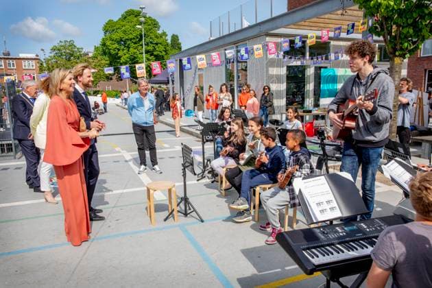 23-05-2023 The Hague Queen Maxima attend the launch of the cooperation between More Music in the Classroom and the Ministry of Education, Culture and Science in the context of cultural offerings at and after school to promote equality of opportunity in the Kindcentrum in The Hague. Â  Copyright: xPPEx