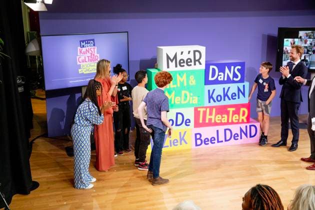 23-05-2023 The Hague Queen Maxima attend the launch of the cooperation between More Music in the Classroom and the Ministry of Education, Culture and Science in the context of cultural offerings at and after school to promote equality of opportunity in the Kindcentrum in The Hague. Â  Copyright: xPPEx