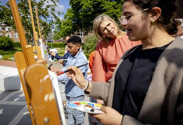 THE HAGUE - Queen Maxima at the introduction of a music campaign. The Queen, who is honorary chairman of Meer Muziek in de Klas, is launching the campaign to draw more attention to art and culture in the classroom. ANP ROBIN VAN LONKHUIJSEN netherlands out - belgium out  Copyright: xx x469995369x originalFilename: 469995369.jpg