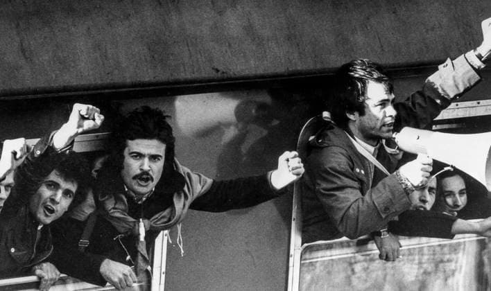 RECORD DATE NOT STATED Workers on train to the manifestation of roma, 70s Workers on train to the manifestation of roma, 70s Copyright: 972_ML_05_W628170
